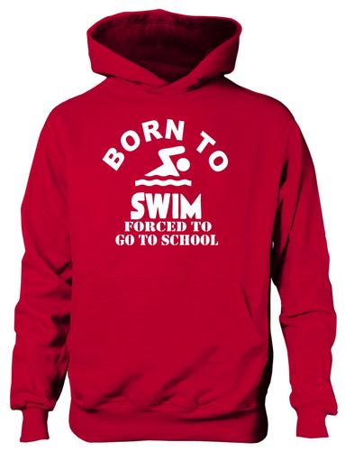 Born To Swim Sports Hoodie Girls Boys Kids