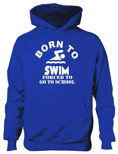 Born To Swim Sports Hoodie Girls Boys Kids