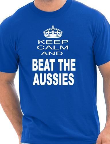 Keep Calm & Beat Aussies Ashes Cricket T-Shirt