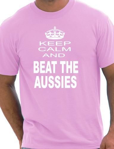 Keep Calm & Beat Aussies Ashes Cricket T-Shirt