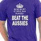 Keep Calm & Beat Aussies Ashes Cricket T-Shirt