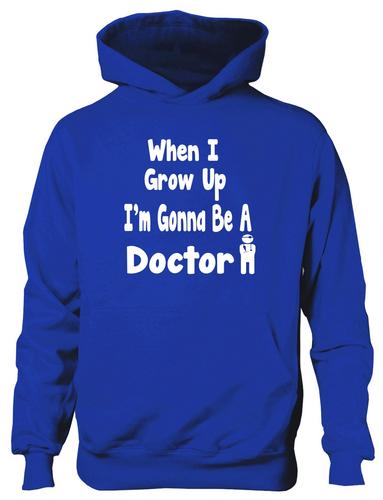 When I Grow Up Be Doctor Hoodie Girls Boys Kids