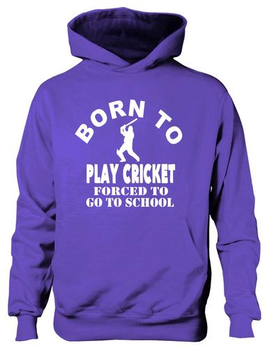 Born To Play Cricket Sports Hoodie Boys Kids