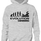 Evolution Of Swimming Girls Boys Hoodie Hoody Swimmer Gift