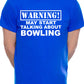 Warning May Talk About Bowling Crown Green Ten Pin Mens T-Shirt