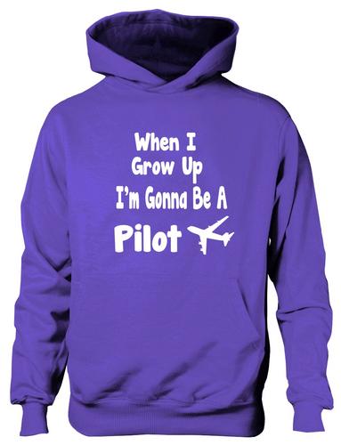 When I Grow Up Be Pilot Hoodie Girls Boys Kids