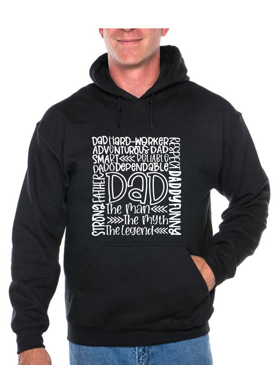 Dad The Man The Myth Unisex Hoodie Funny Slogan Hoodie