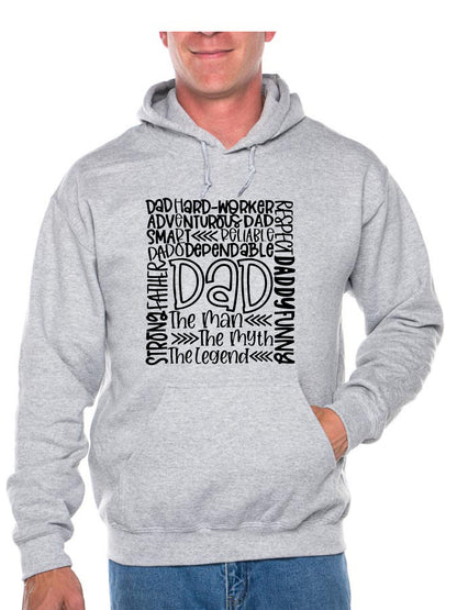 Dad The Man The Myth Unisex Hoodie Funny Slogan Hoodie
