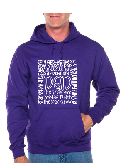 Dad The Man The Myth Unisex Hoodie Funny Slogan Hoodie