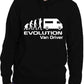 Evolution Of A Van Driver Job Work Unisex Hoody Large Black
