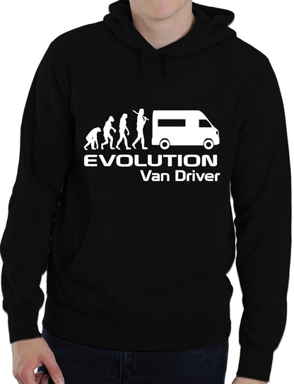 Evolution Of A Van Driver Job Work Unisex Hoody Large Black