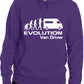 Evolution Of A Van Driver Job Work Unisex Hoody Large Black