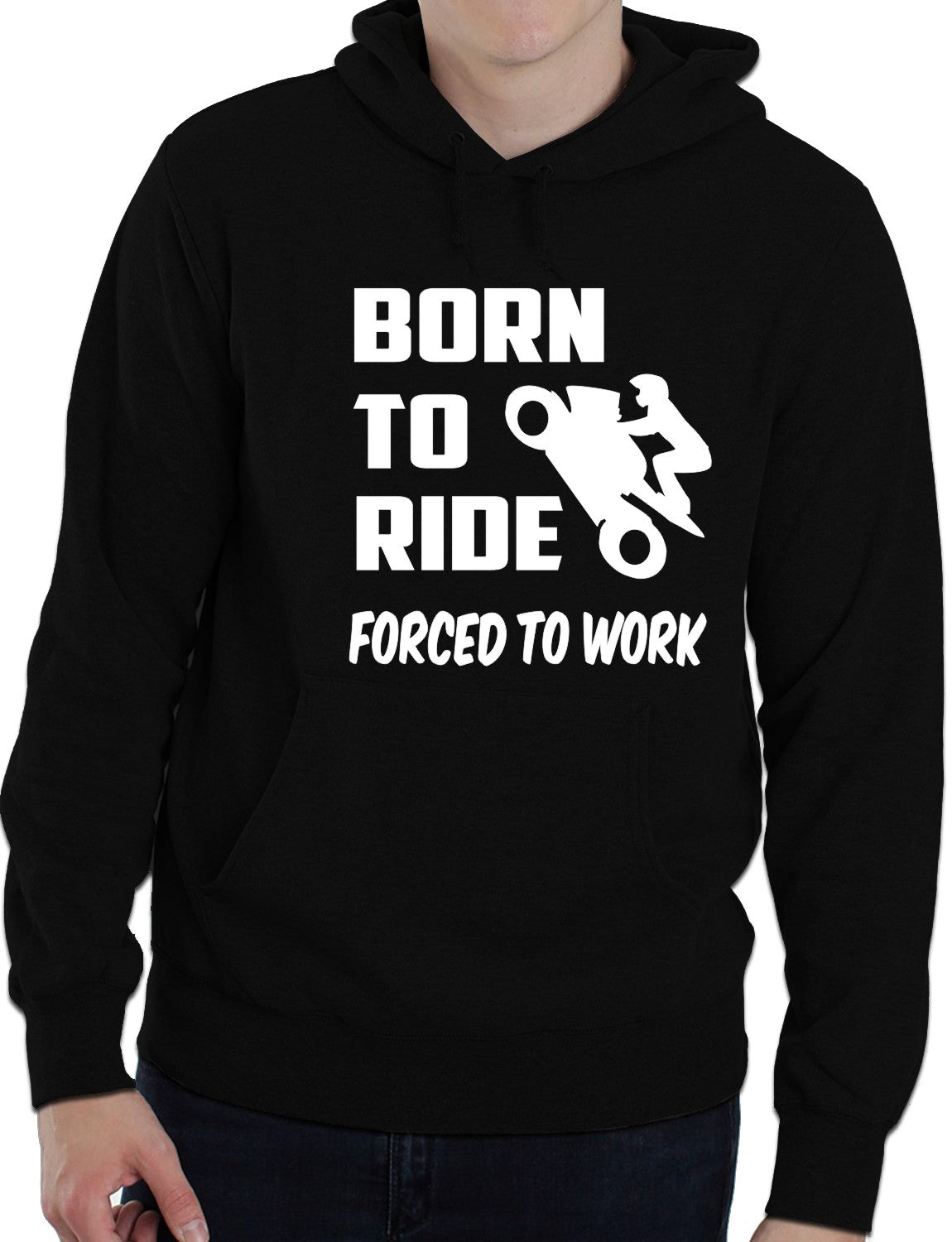 Born To Ride Forced to Work Motorbike Biker Funny Unisex Hoodie