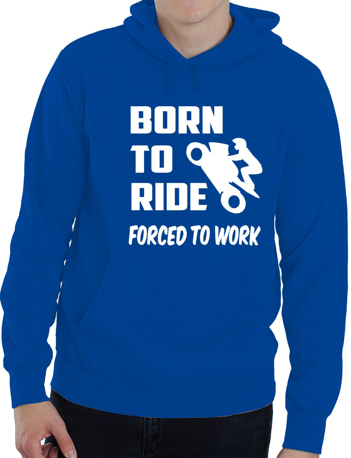 Born To Ride Forced to Work Motorbike Biker Funny Unisex Hoodie
