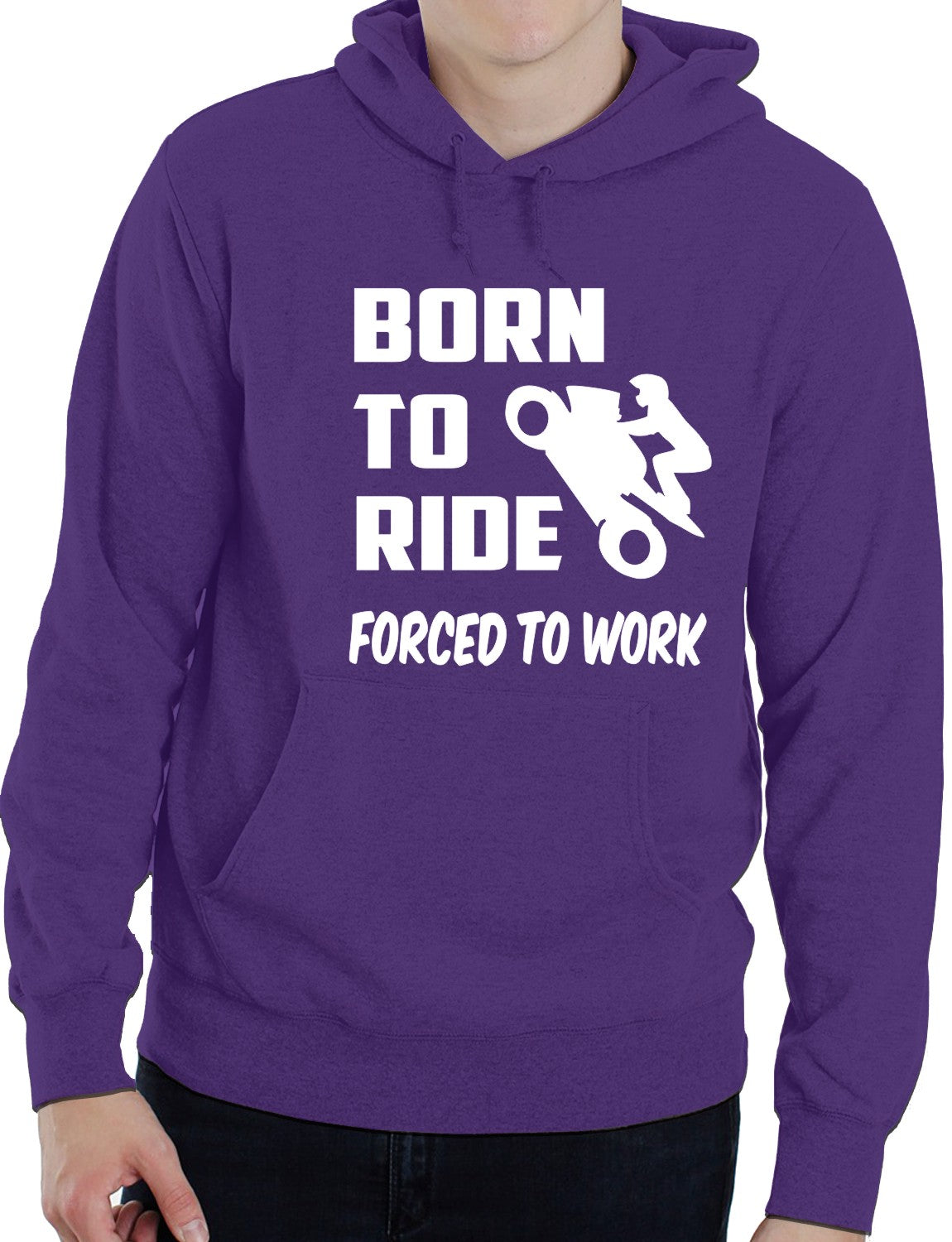 Born To Ride Forced to Work Motorbike Biker Funny Unisex Hoodie