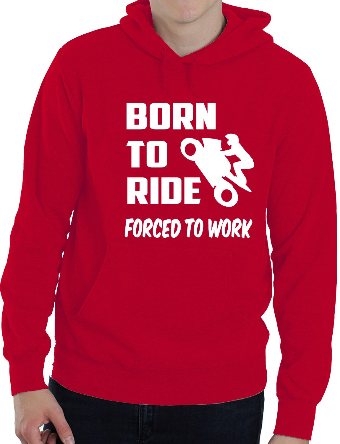 Born To Ride Forced to Work Motorbike Biker Funny Unisex Hoodie