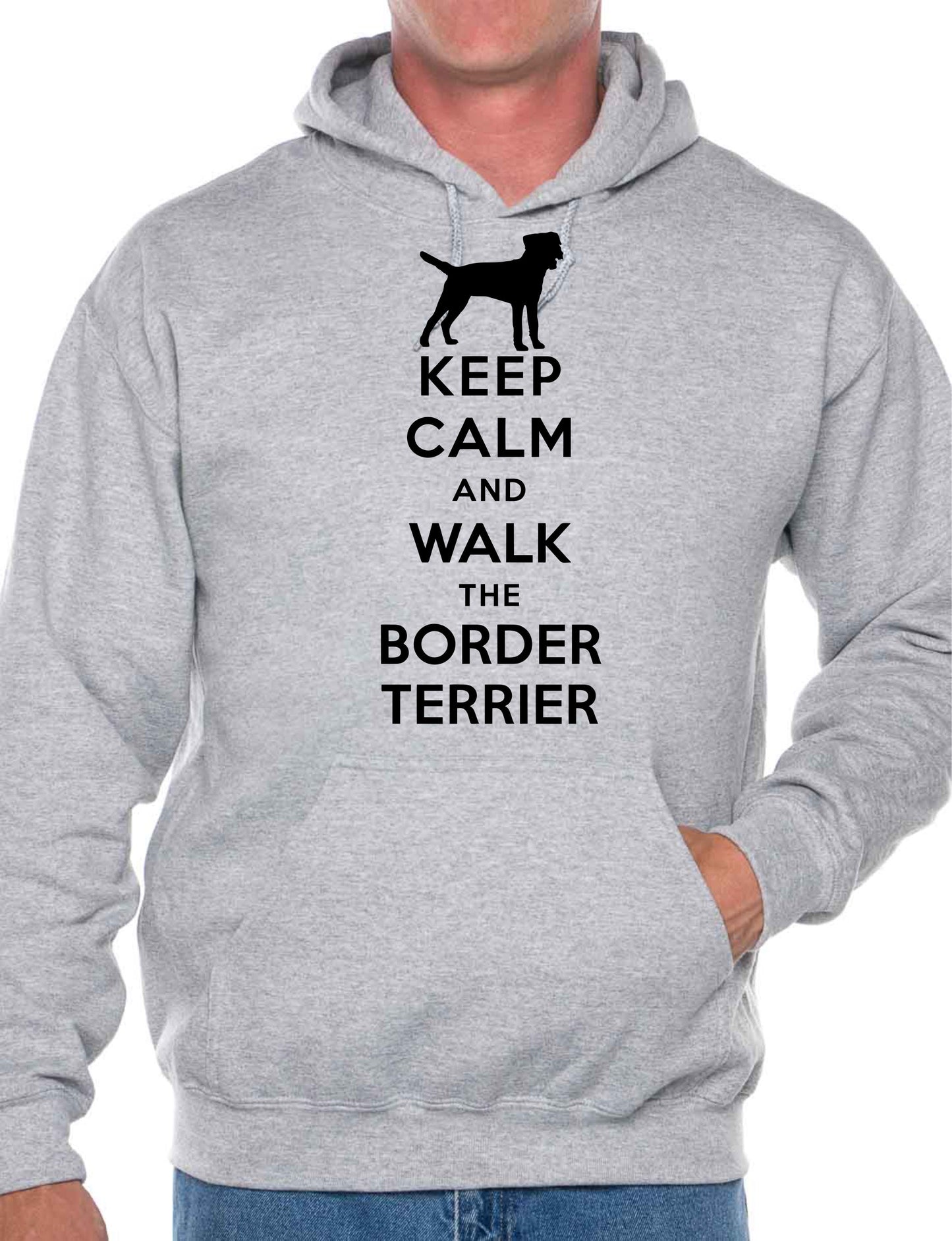 Keep Calm Walk Border Terrier Dog Lovers Hoodie Size