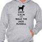 Keep Calm Walk The Jack Russell Dog Lovers Hoodie Size