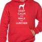Keep Calm Walk The Lurcher Dog Lovers Hoodie Size