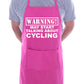 Warning May Talk About Cycling Funny BBQ Novelty Cooking Apron