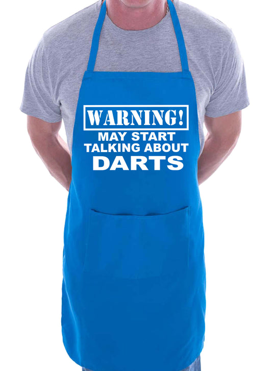Warning May Talk About Darts Funny BBQ Novelty Cooking Apron