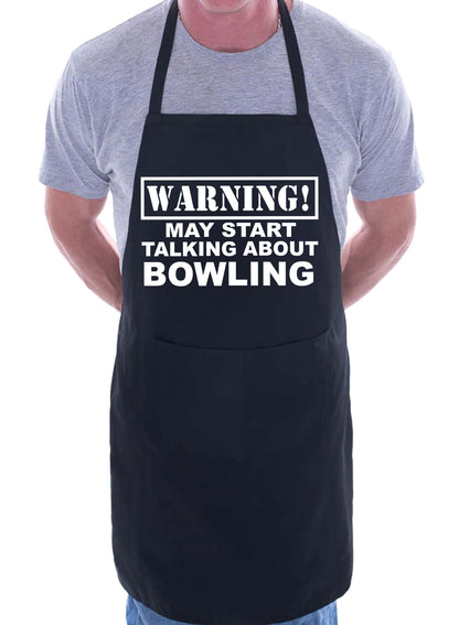 Warning May Talk About Bowling Funny BBQ Apron