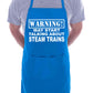 Warning May Talk About Steam Trains Funny BBQ Apron