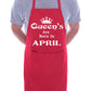 Born In April Birthday Funny Joke BBQ Novelty Cooking Apron