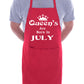 Born In July Birthday Funny Joke BBQ Apron