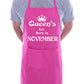 Born In November Birthday Funny Joke BBQ Apron
