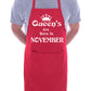 Born In November Birthday Funny Joke BBQ Apron