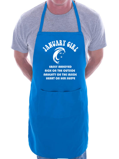 January Birthday Girl Woman Funny Joke BBQ Apron