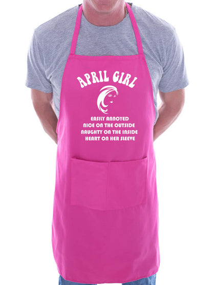 April Birthday Girl Woman Funny Joke BBQ Novelty Cooking Apron
