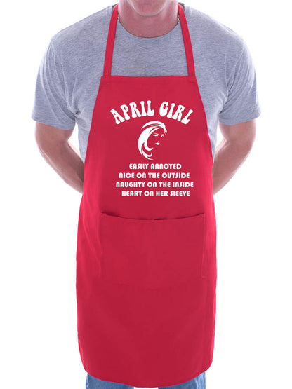 April Birthday Girl Woman Funny Joke BBQ Novelty Cooking Apron