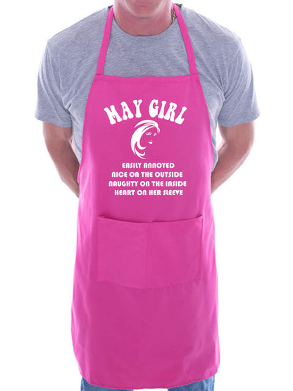 May Birthday Girl Woman Funny Joke BBQ Apron