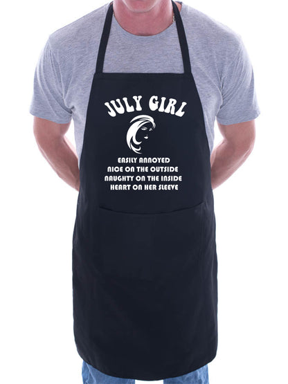 July Birthday Girl Woman Funny Joke BBQ Apron