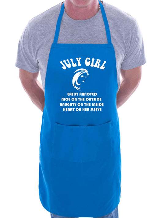 July Birthday Girl Woman Funny Joke BBQ Apron