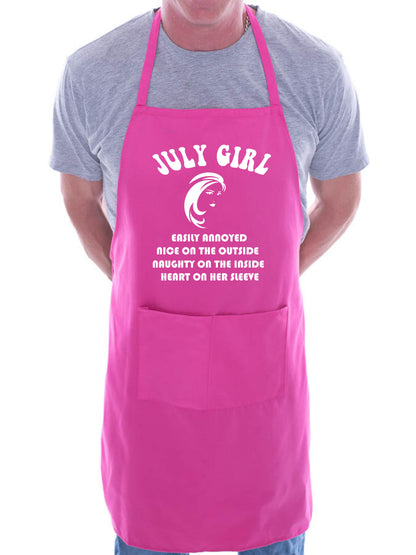 July Birthday Girl Woman Funny Joke BBQ Apron