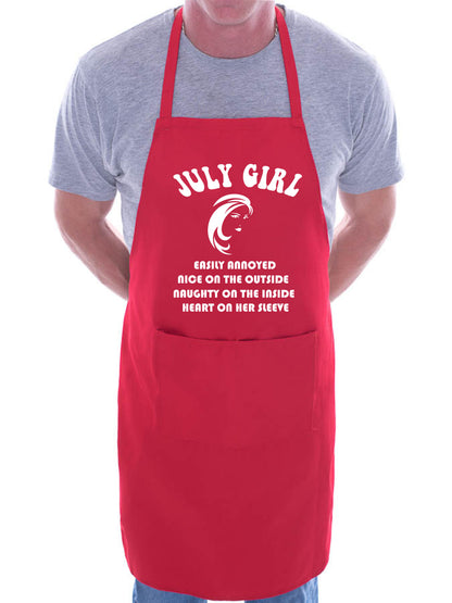 July Birthday Girl Woman Funny Joke BBQ Apron