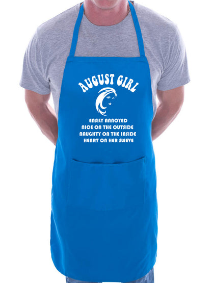August Birthday Girl Woman Funny Joke BBQ Novelty Cooking Apron