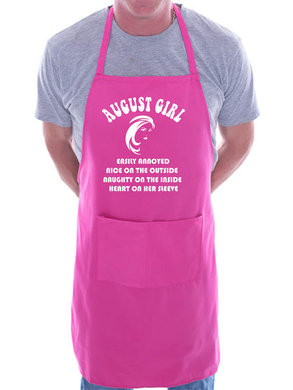 August Birthday Girl Woman Funny Joke BBQ Novelty Cooking Apron