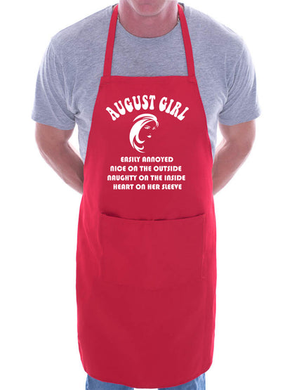 August Birthday Girl Woman Funny Joke BBQ Novelty Cooking Apron
