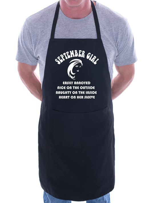 September Birthday Girl Woman Funny Joke BBQ Apron
