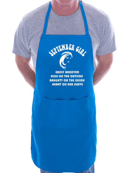 September Birthday Girl Woman Funny Joke BBQ Apron