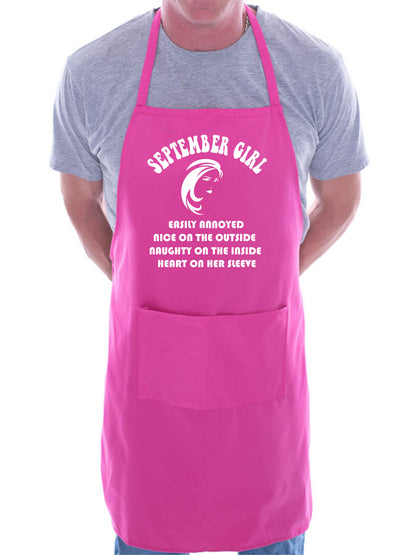 September Birthday Girl Woman Funny Joke BBQ Apron