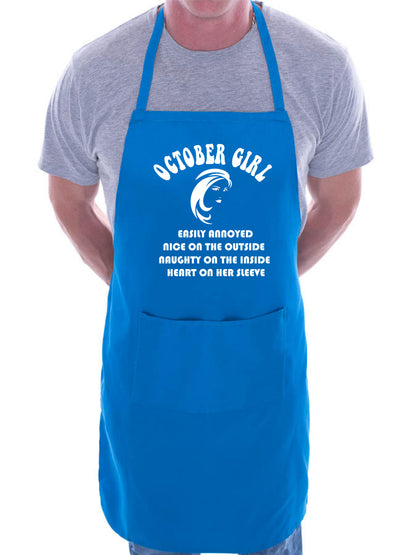 October Birthday Girl Woman Funny Joke BBQ Novelty Cooking Apron