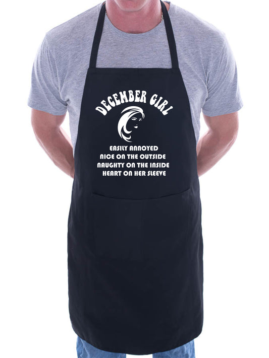 December Birthday Girl Woman Funny Joke BBQ Apron