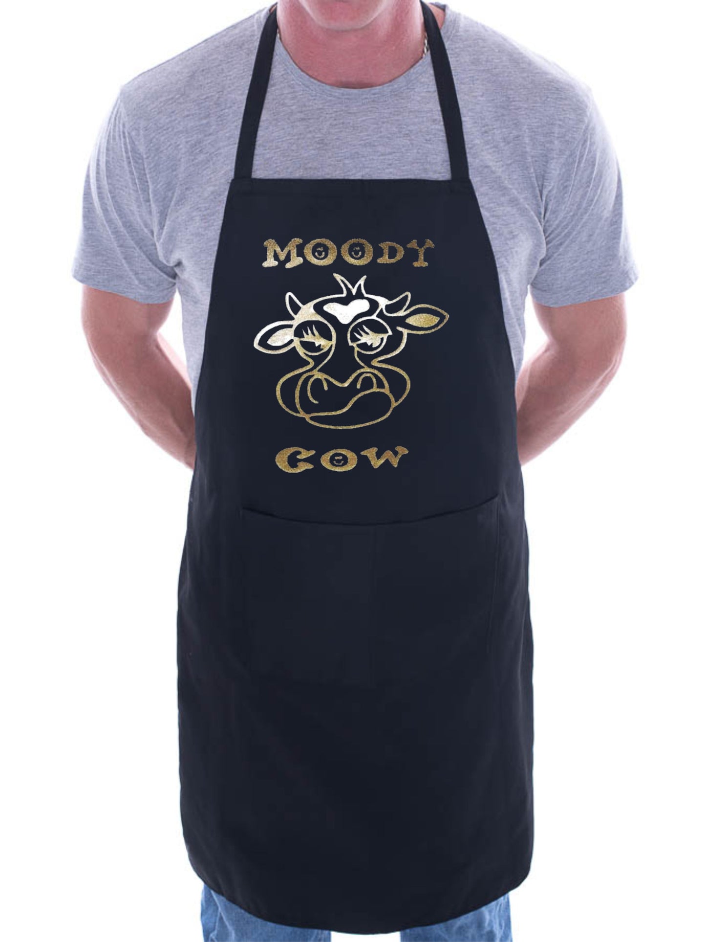 Moody Cow BBQ Funny Apron