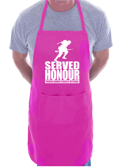 Veteran Served With Honour Army Navy RAF Novelty BBQ Cooking Apron