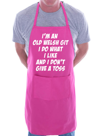 Old Welsh Git Wales Fan Birthday Present Funny BBQ Apron